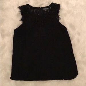 Briton Ivy black lace accented top